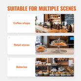 Pastry Display Case, 2-Tier Commercial Countertop Bakery Display Case, Acrylic Display Box with Rear Door Access & Removable Shelves, Keep Fresh for Donut Bagels Cake Cookie, 20.7"x13.2"x11.9"